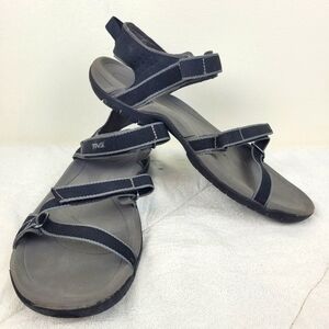 Teva Verra Women's Black Gray Sports Sandals hook and loop closures water 8.5
